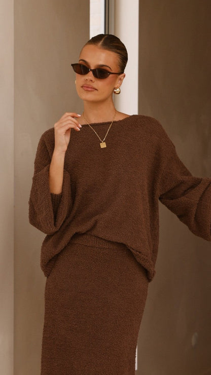 Cohen Knit Jumper - Chocolate