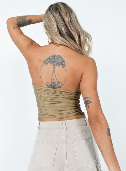 Cecile Strapless Top Mushroom