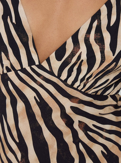 Cherilynn V Neck Maxi Dress Zebra