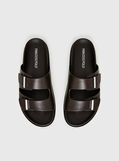 Dedication Double Strap Sandals Chocolate