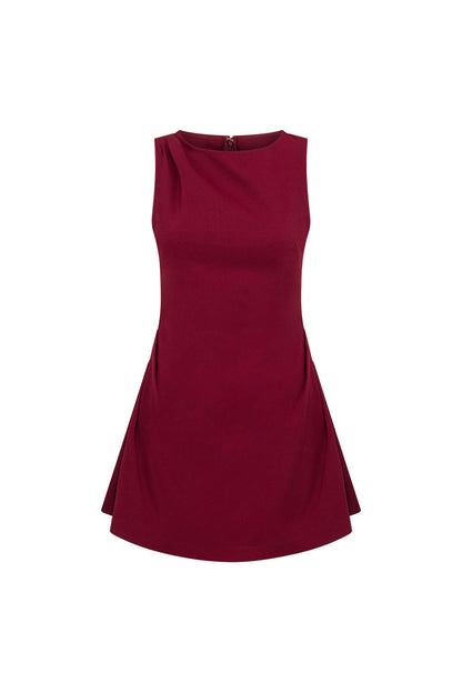 SAMPLE-Camellia Dress - Burgundy