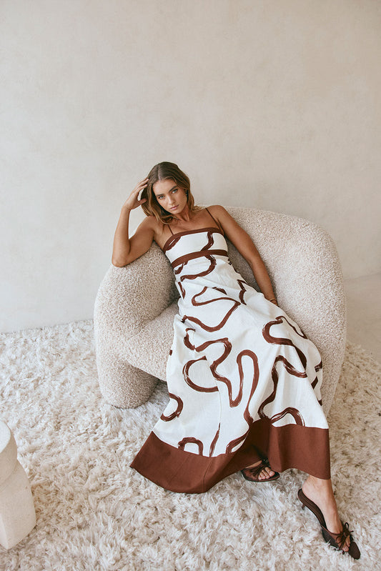SAMPLE-Addy Dress - Marbled Mocha