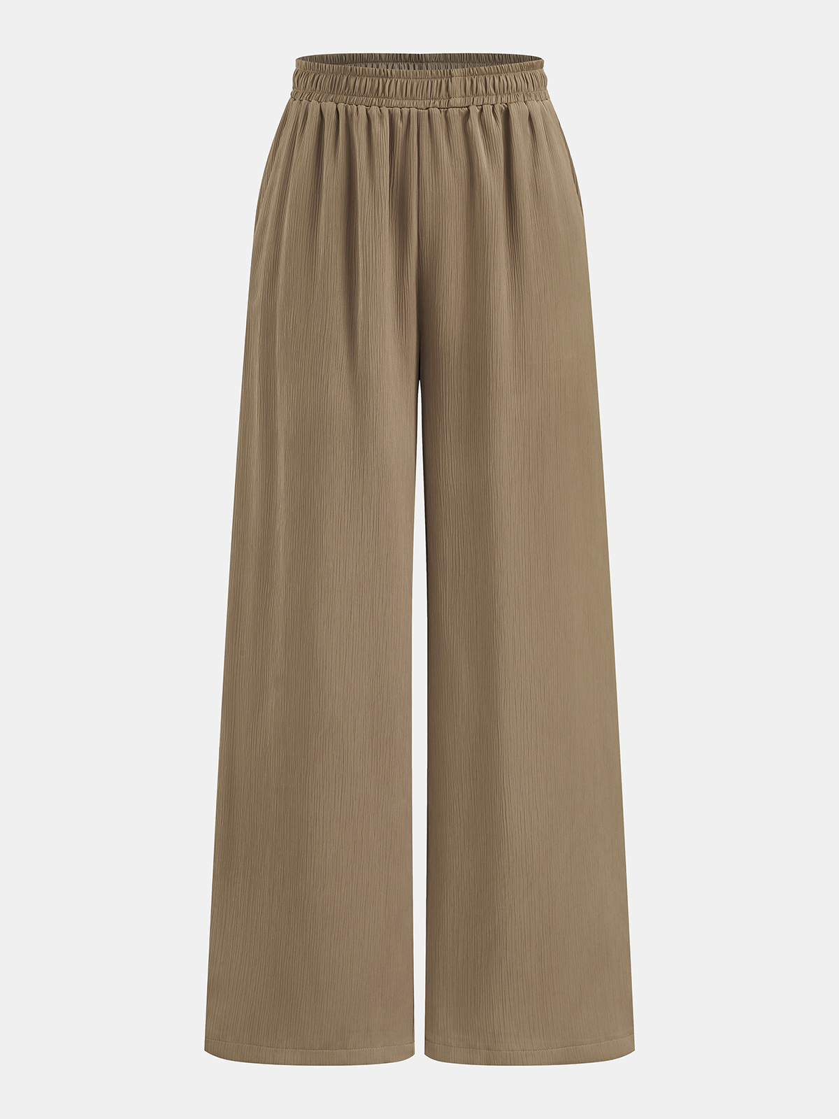Turtleneck Ruched Top & Wide-Leg Pants Set