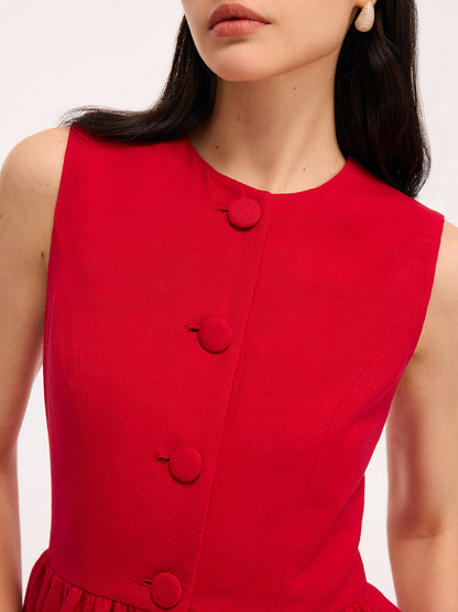 Sleeveless Peplum Top & Shorts Set