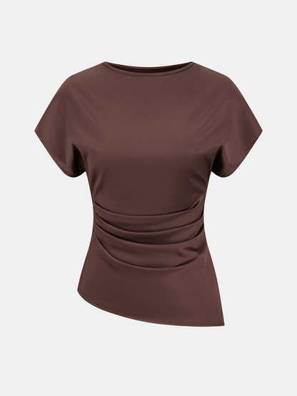 Ruched Asymmetrical Top & Midi Skirt Set