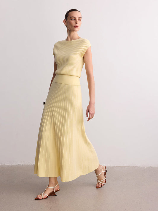 Ribbed Knit Maxi Skirt