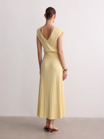 Ribbed Knit Maxi Skirt