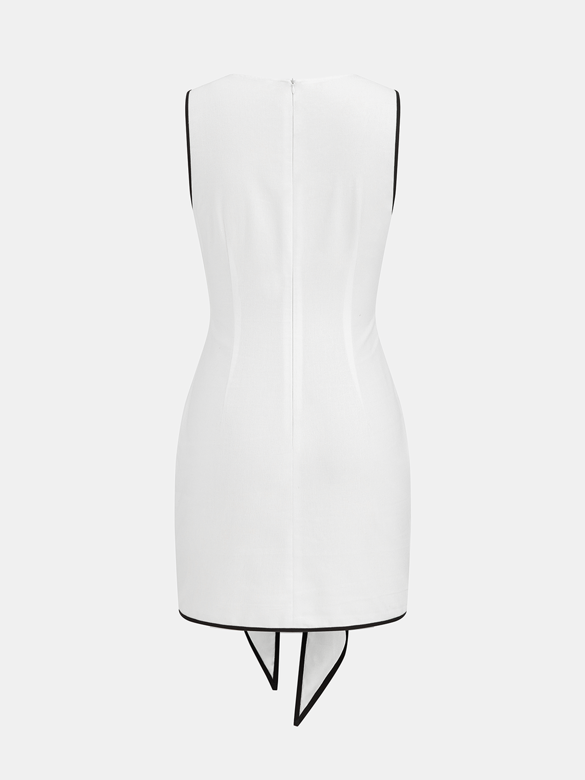 Sleeveless Cotton-Linen Knot-Waist Mini Dress