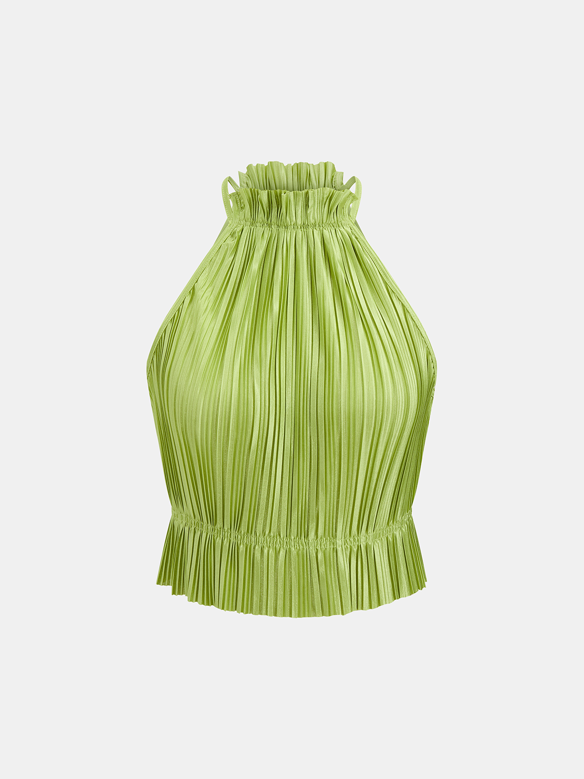 Pleated Halter Crop Top & Pants Set