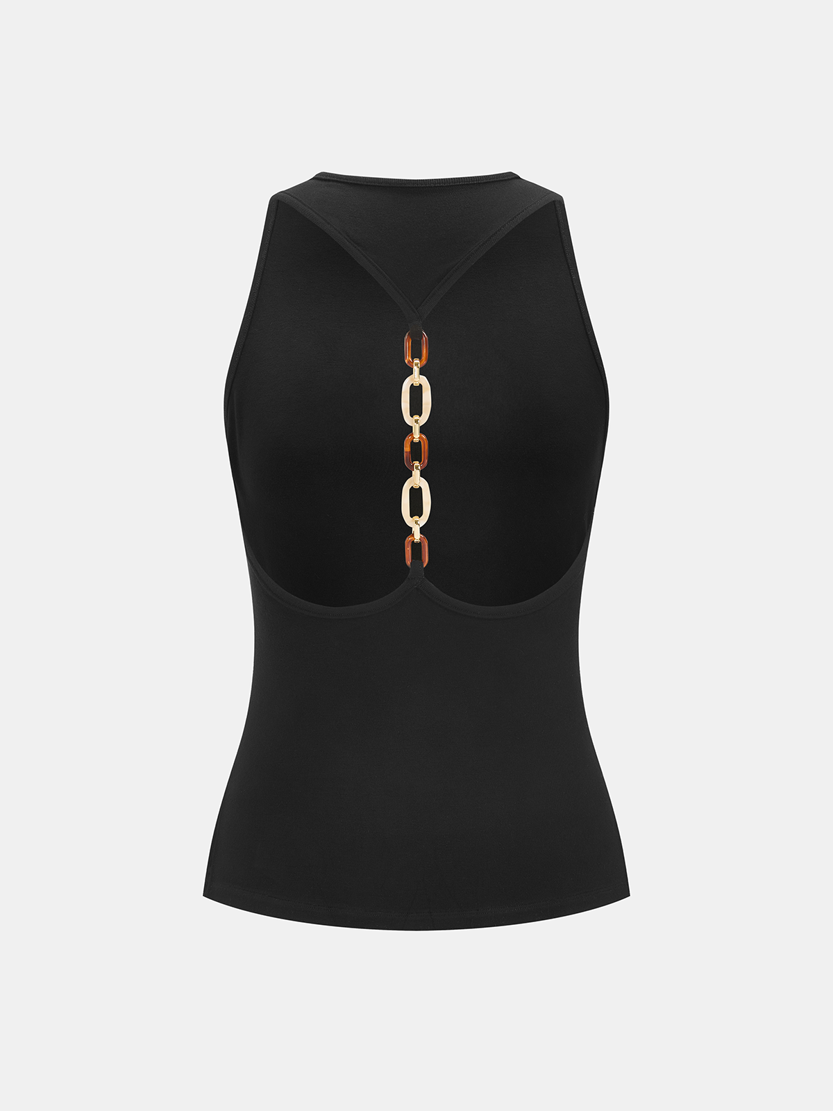 Chain Decor Backless Tank Top