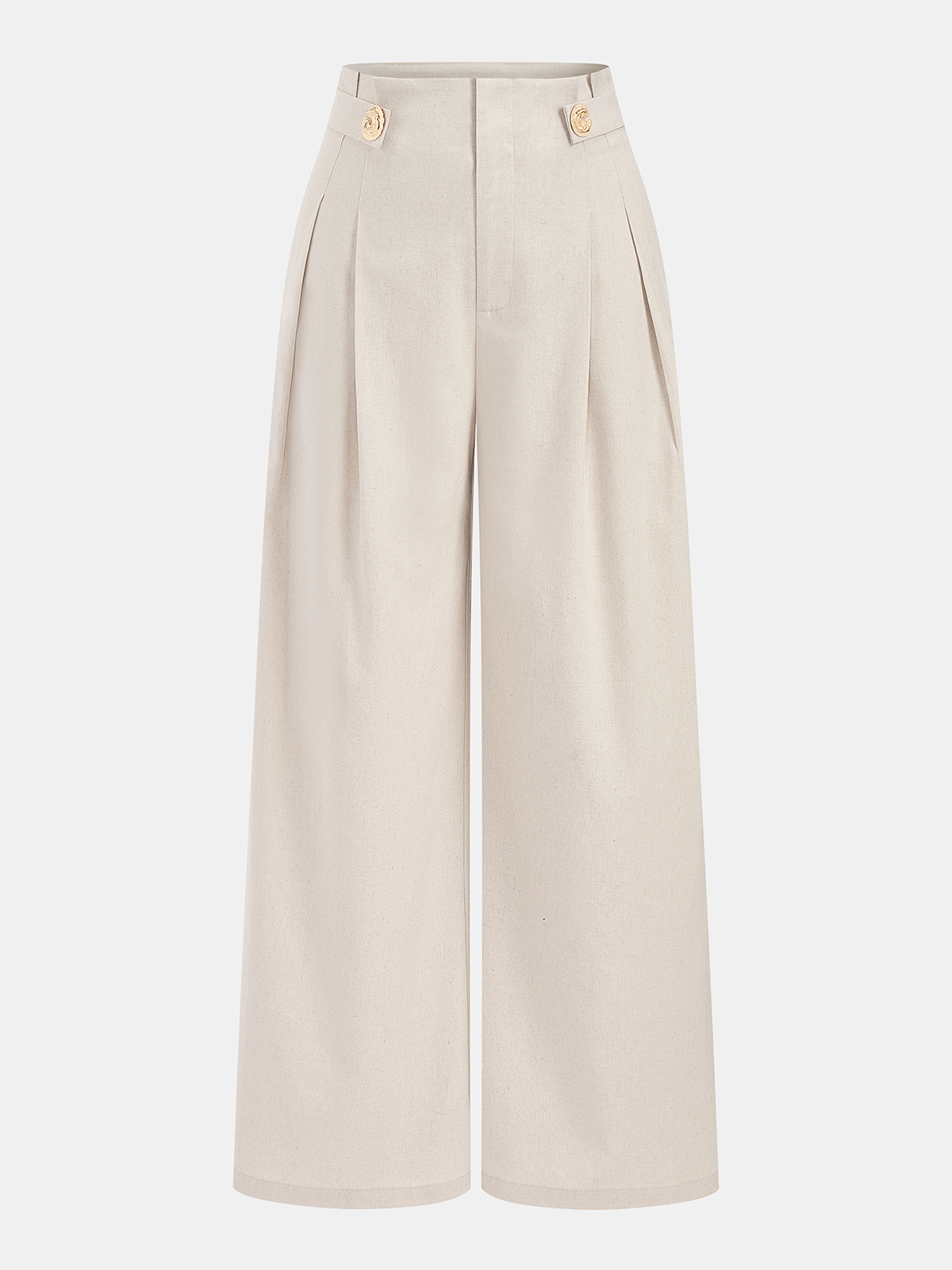 Linen Blend Halter Ruched Top & Pants Set