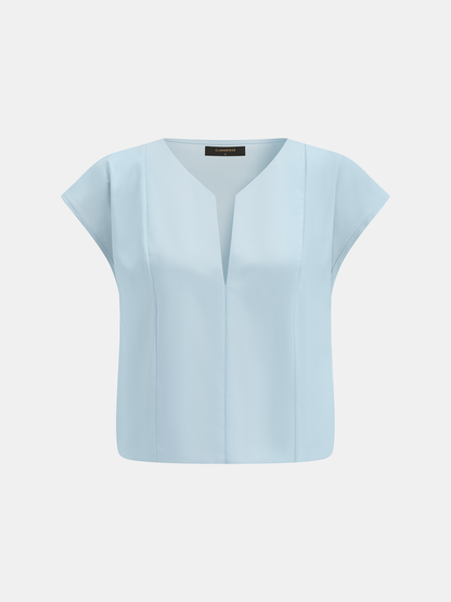 V-Neck Cap Sleeve Top & Drawstring Skirt Set