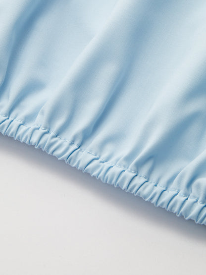 V-Neck Cap Sleeve Top & Drawstring Skirt Set