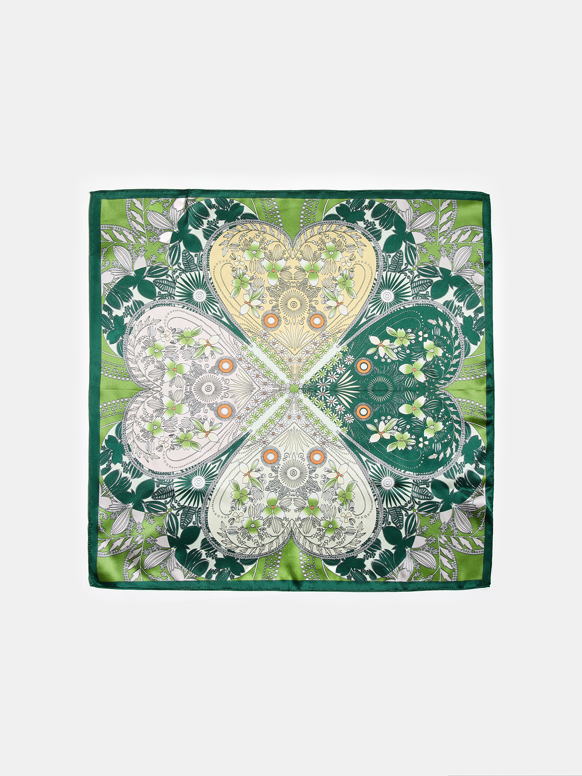 Botanical Print Square Silk Scarf
