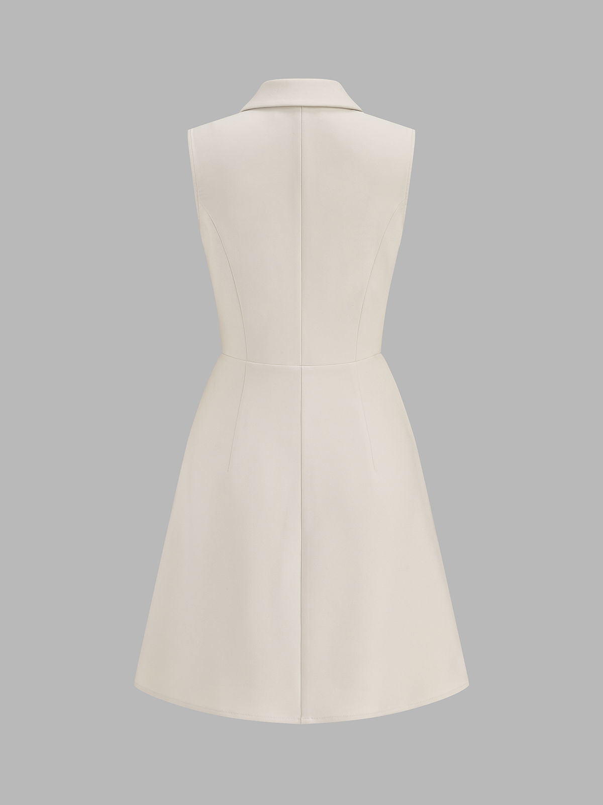 Sleeveless Lapel Pleated Mini Dress