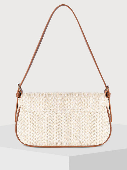 Casual Straw-Texture Shoulder Bag