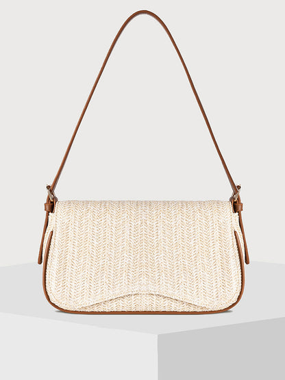 Casual Straw-Texture Shoulder Bag