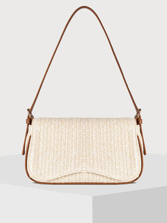 Casual Straw-Texture Shoulder Bag