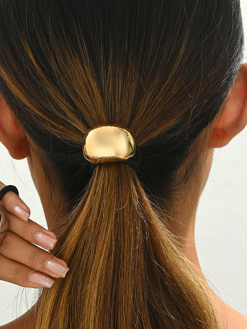 Minimalist Metal Pebble Hair Tie