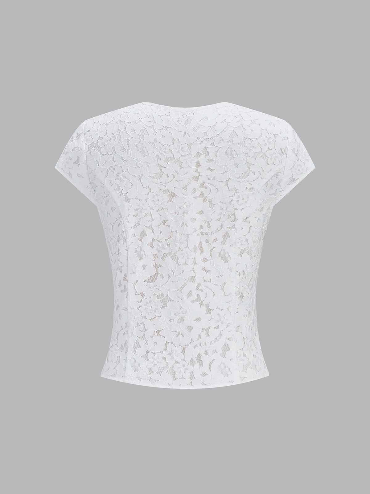 Short Sleeve Frog Button Lace Blouse
