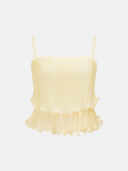 Pleated Layered Ruffle Skirt Set