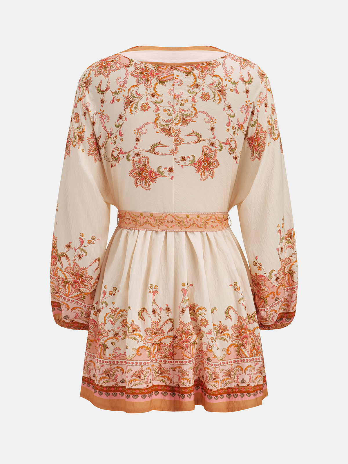 Paisley Print Belted Mini Dress