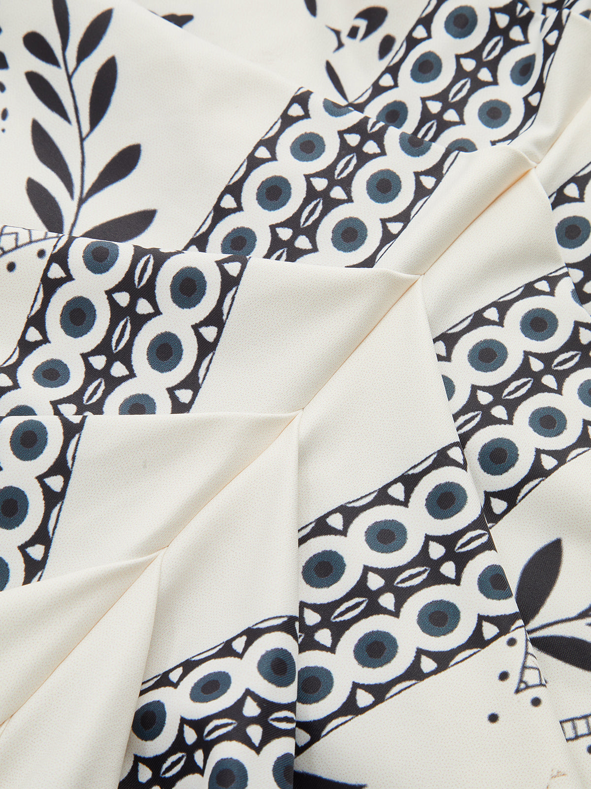 Palm Leaf Print Deep V Neck Maxi Dress