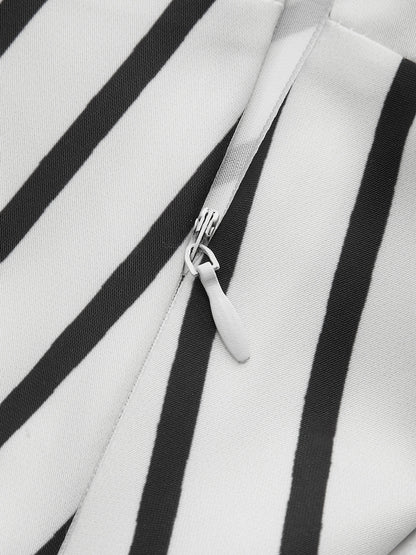 Striped Halter Wrap Maxi Dress