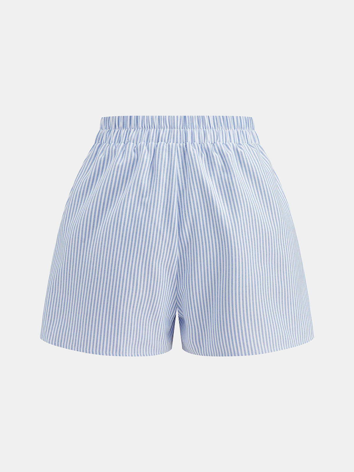 Striped Strapless Lace-Up Top & Shorts Set