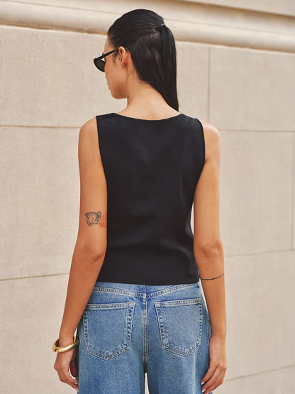 Horsebit Strap Knit Tank Top