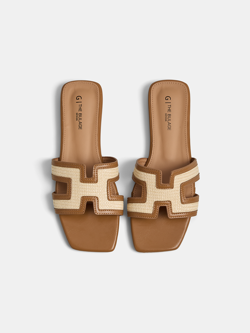 Square Toe H Slide Sandals