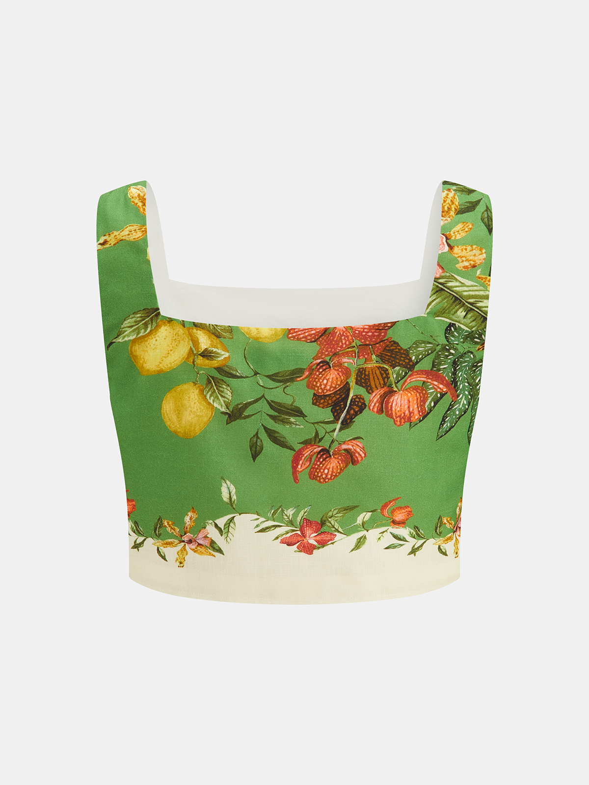 Fruit Floral Print Crop Cami Top & Pants Set