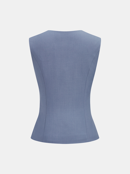 Sleeveless Vest & Wide-Leg Pants Set