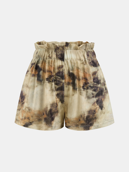 Floral Print Sleeveless Shorts Set