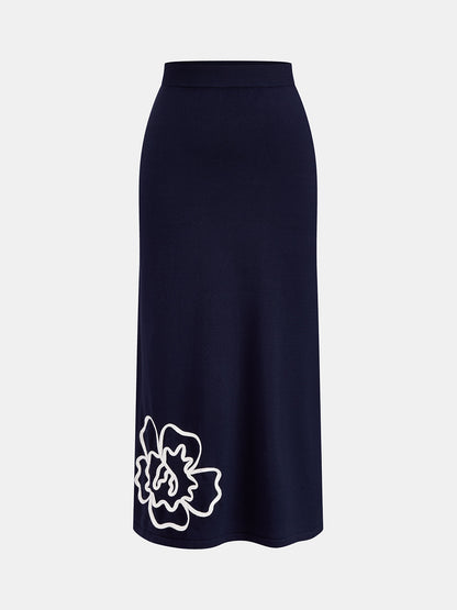 Floral Applique Knitted Co-Ord Set