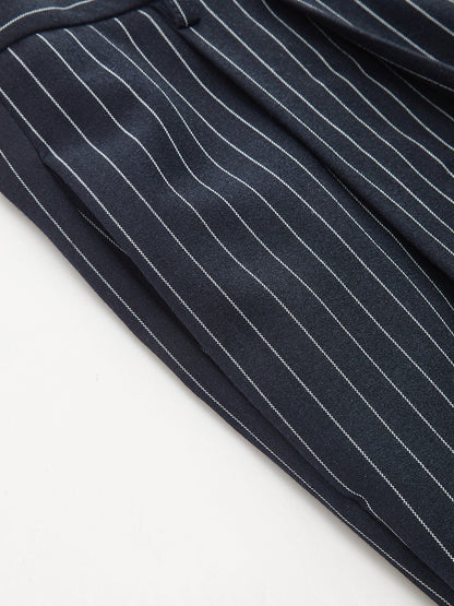 Pinstriped Sleeveless Shirt & Pants Set