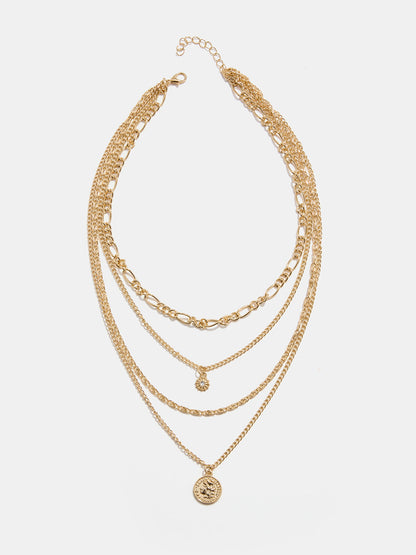 Multi Layer Coin Pendant Necklace