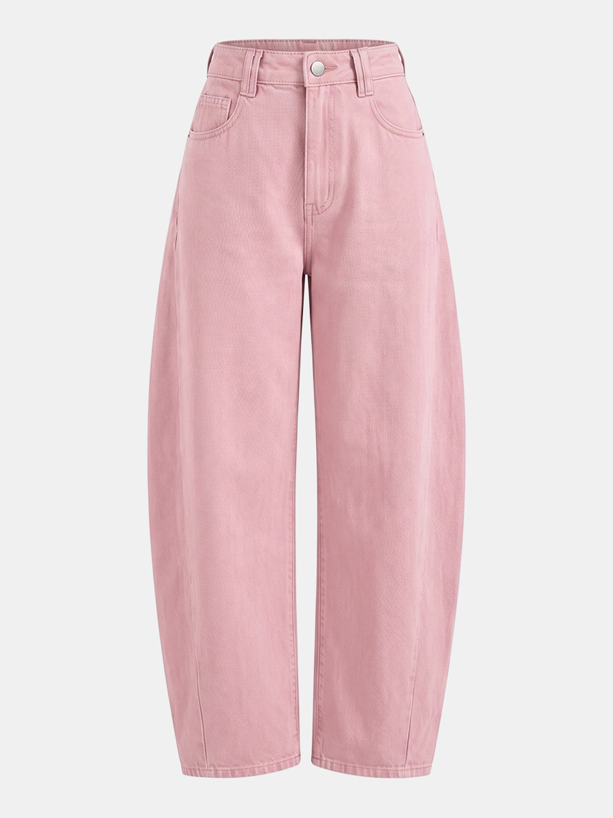 Mid-Waist Curved Leg Barrel Jeans