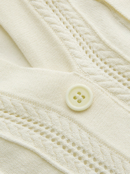 Ruffled Button-Down Knit Top