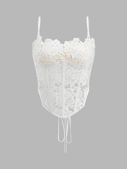 Lace-Up Lace Corset Top