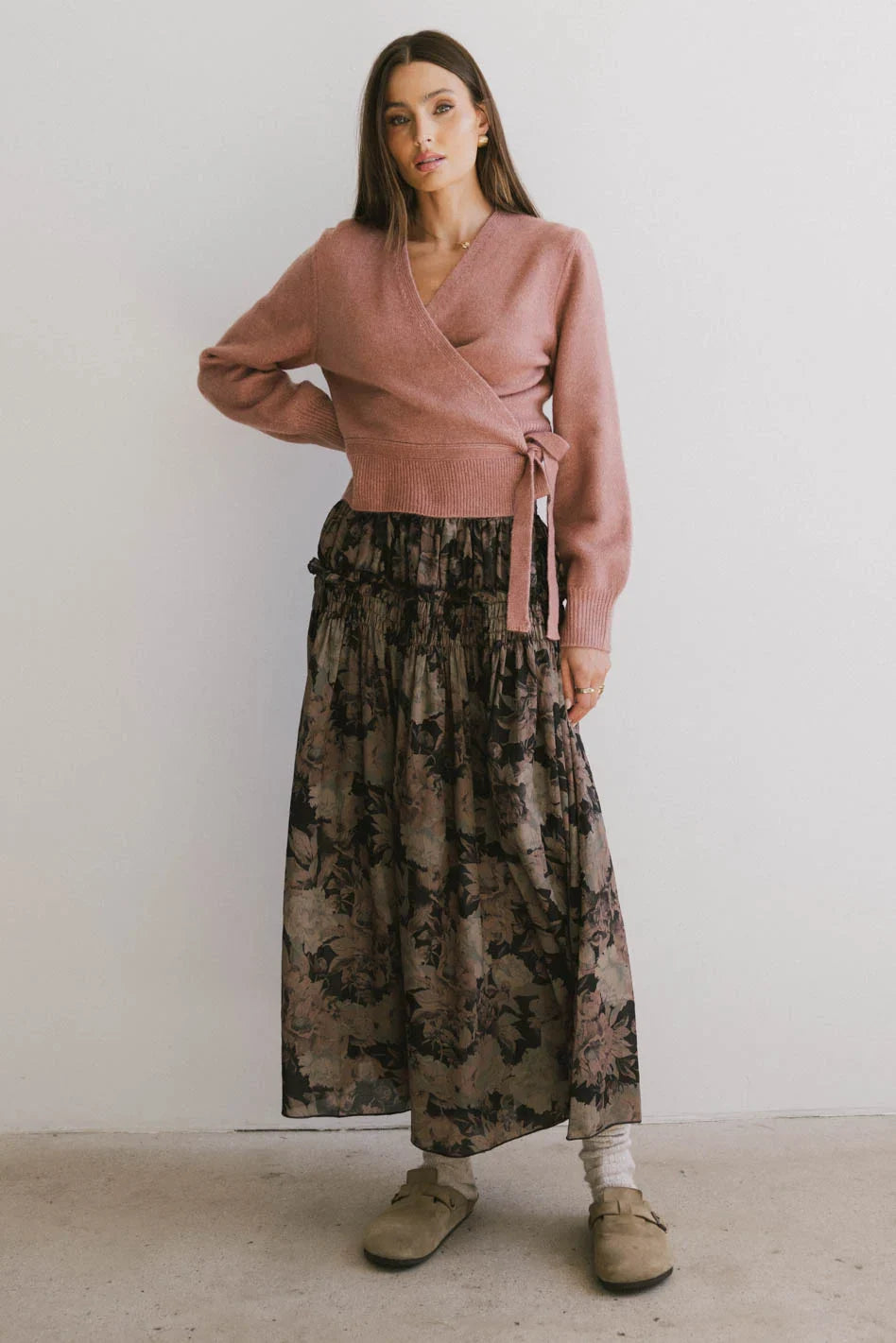 Heather Floral Maxi Skirt in Black - FINAL SALE