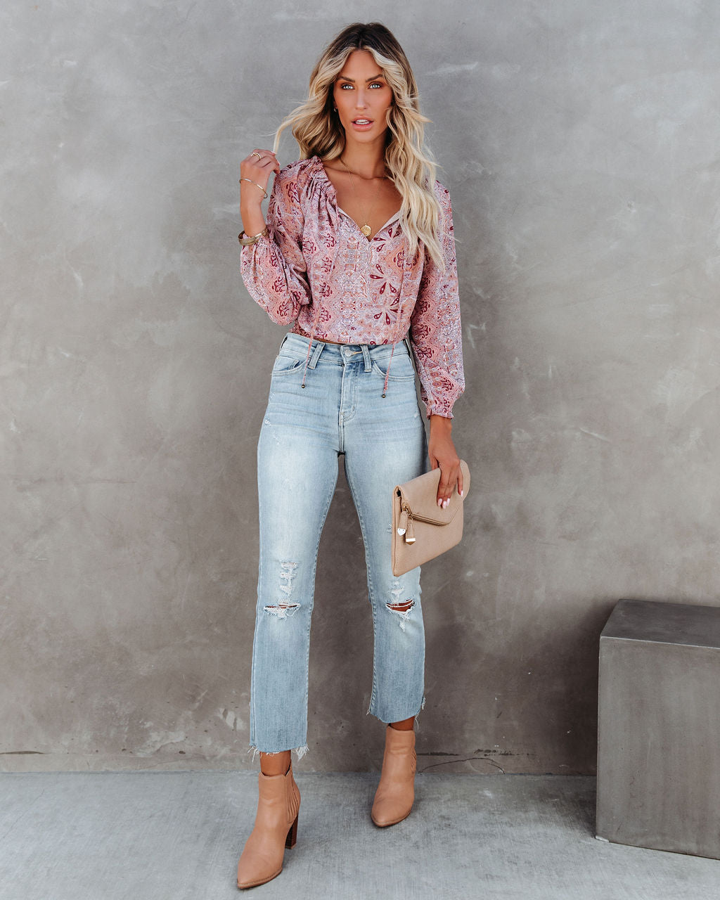 Ballad Printed Crop Blouse