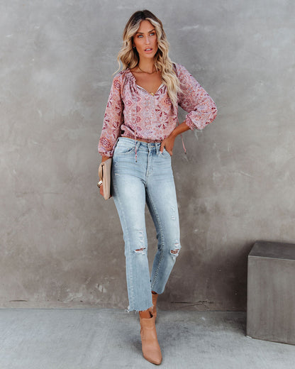 Ballad Printed Crop Blouse