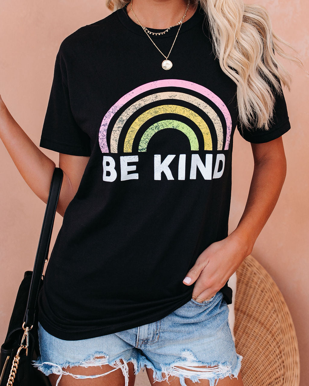 Be Kind Cotton Blend Rainbow Tee