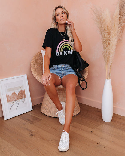 Be Kind Cotton Blend Rainbow Tee