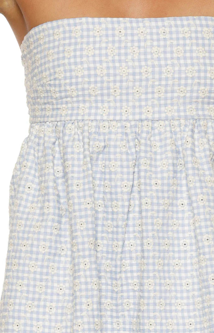 Berrie Blue Strapless Mini Dress