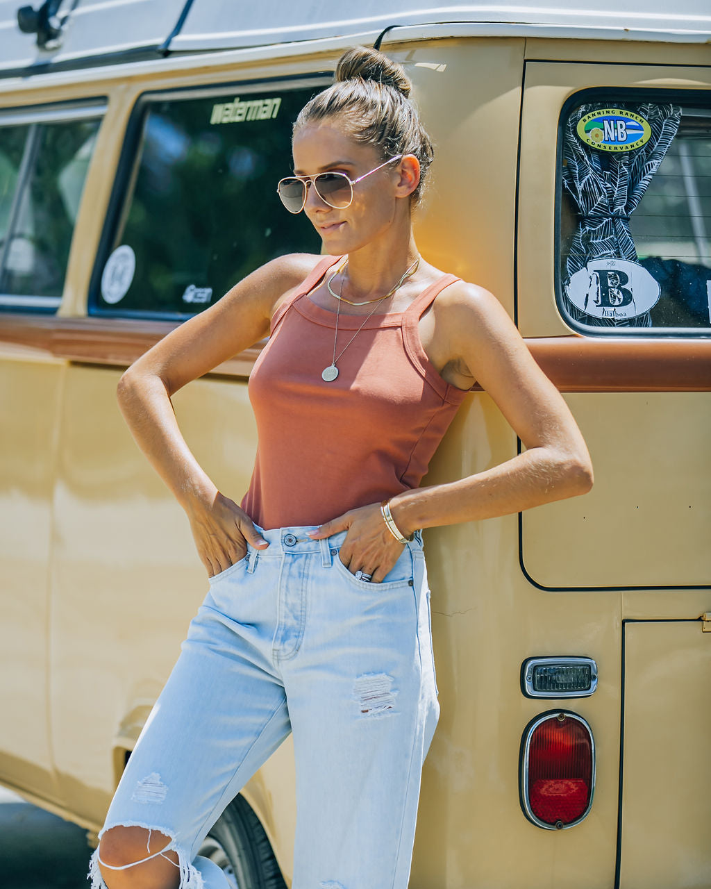 Bronzer Cotton Tank - Rust
