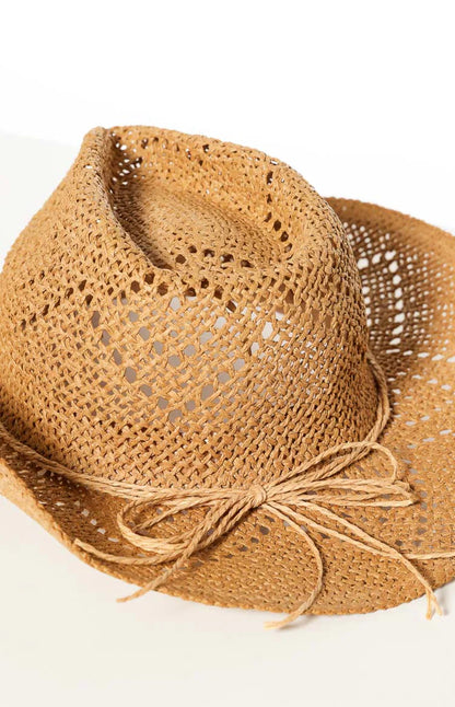 Byrne Tan Straw Western Hat