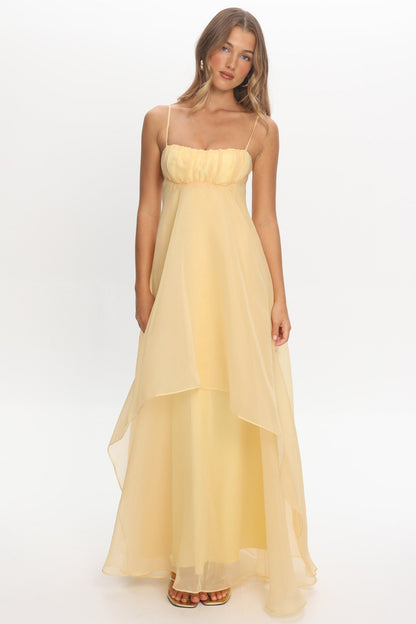 Marigold Sun Gathered Bust Maxi Dress Butter