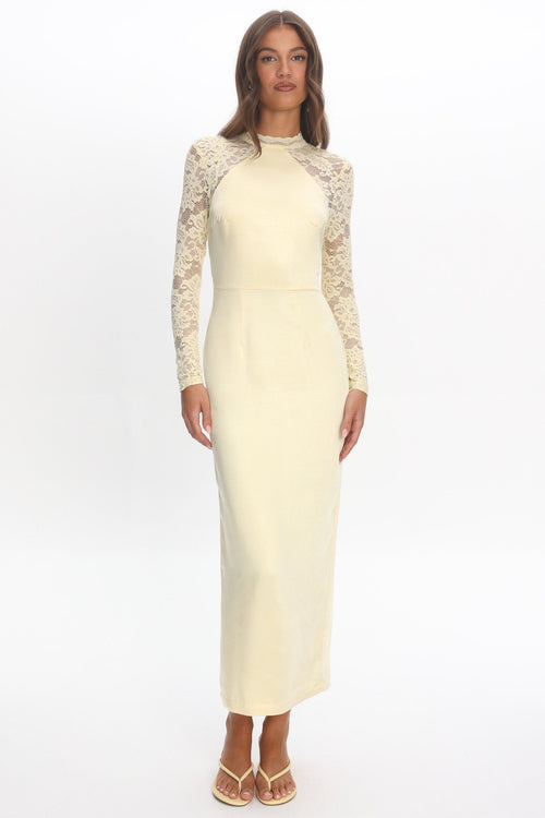 Lucha Lace Sleeve Maxi Dress Butter